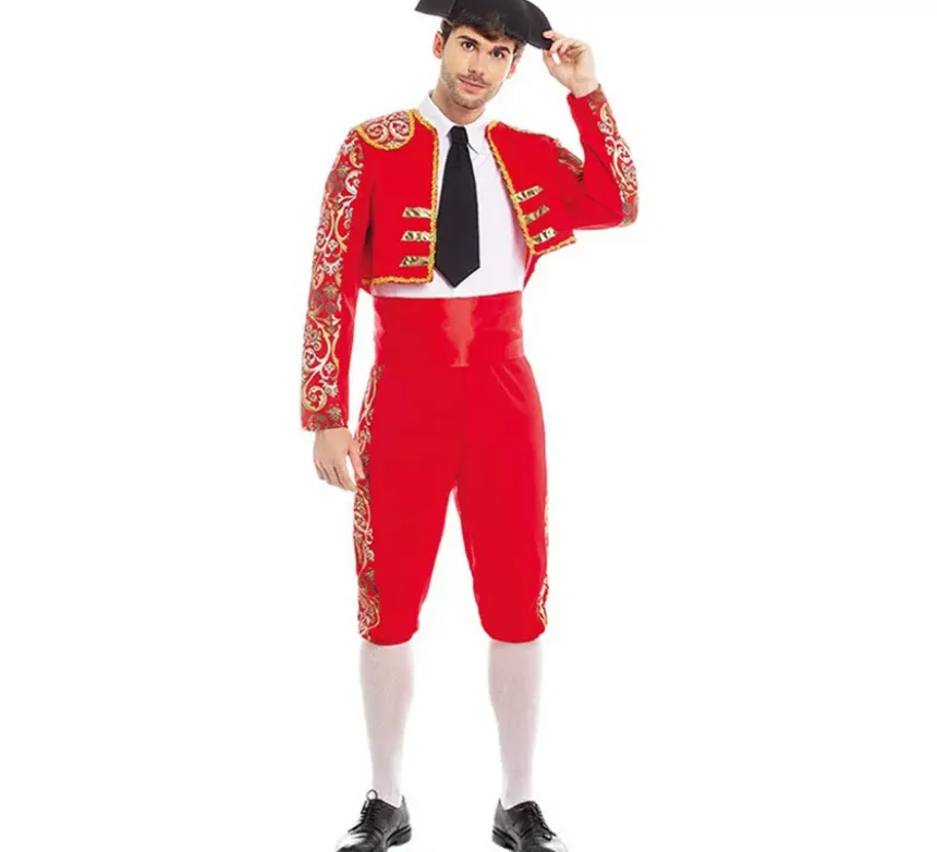 Costume da torero spagnolo rosso per uomo