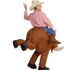 Costume da toro scatenato da cowboy gonfiabile per adulto