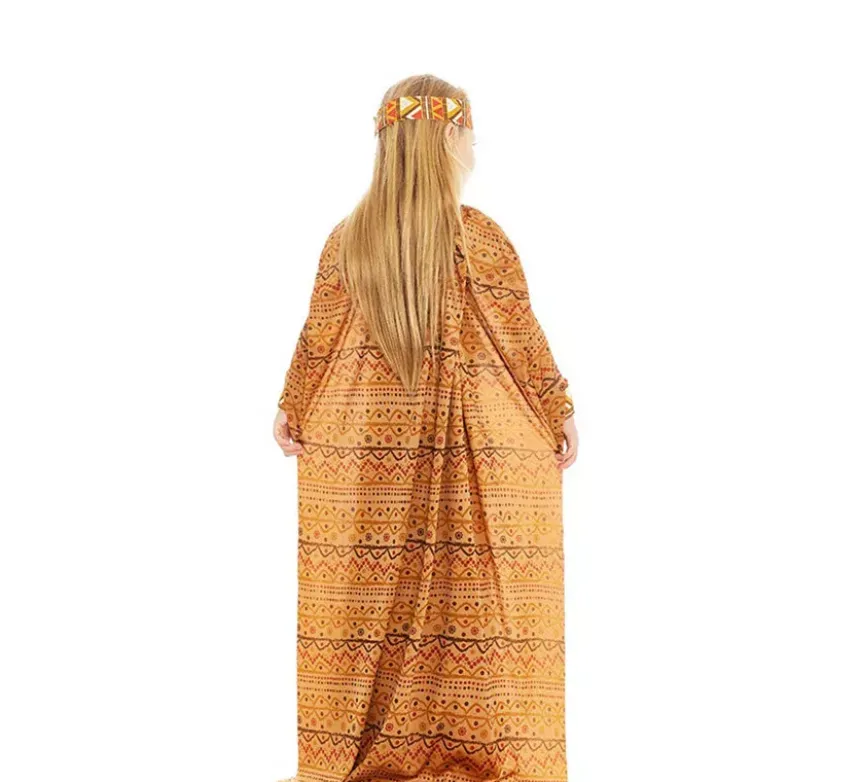 Costume da tribale africano giallo e marrone per bambina