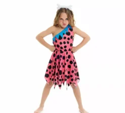 Costume da Troglodita rosa per bambina