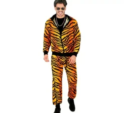 Costume da tuta alla moda per feste da tigre per adulti