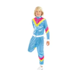 Costume da tuta blu anni '80 per bambino