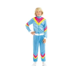 Costume da tuta blu anni '80 per bambino
