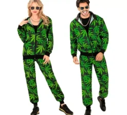 Costume da tuta da marijuana per feste alla moda per adulti