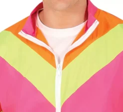 Costume da tuta da uomo rosa fluo e giallo