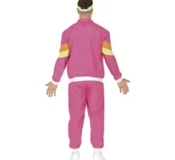 Costume da tuta da uomo rosa fluo e giallo