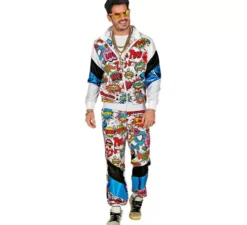 Costume da tuta da uomo stampato con conchiglia pop