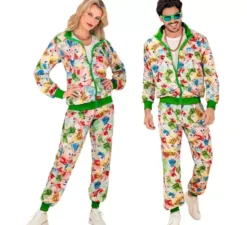 Costume da tuta Euro Neon Party Fashion per adulti