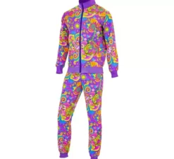 Costume da tuta floreale hippie Power Neon per adulti
