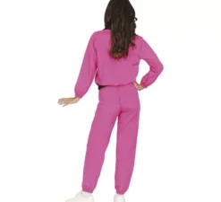 Costume da tuta fucsia fluo per donna