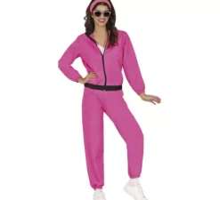 Costume da tuta fucsia fluo per donna