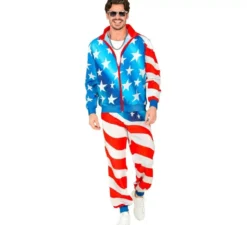 Costume da tuta neon Party Fashion USA per adulto