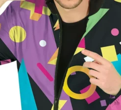 Costume da tuta nera anni '80 per uomo