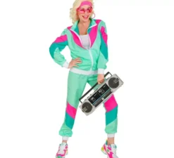 Costume da tuta verde anni '80 per adulto