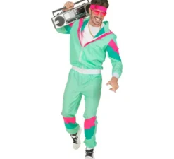 Costume da tuta verde anni '80 per adulto