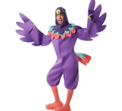 Costume da uccello ara viola per uomo