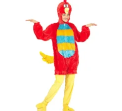 Costume da uccello rosso adulto in morbido peluche