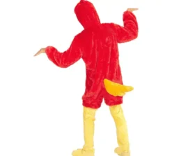 Costume da uccello rosso adulto in morbido peluche