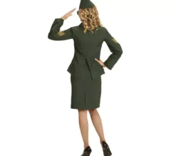 Costume da ufficiale della Marina verde per donna
