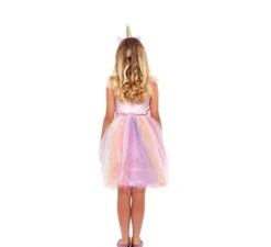 Costume da unicorno arcobaleno rosa per bambina