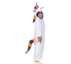 Costume da Unicorno Bianco o Pigiama con cappuccio per bambini
