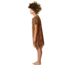 Costume da uomo delle caverne con stampa animalier per bambino