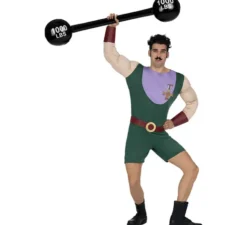Costume da uomo forte con manubri