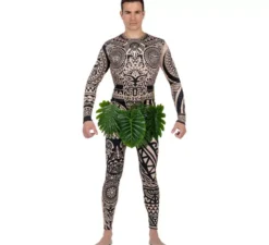 Costume da uomo hawaiano tatuato dell'isola di Maui