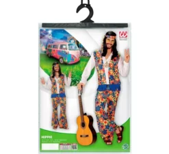 Costume da uomo hippie con nastro e medaglione per uomo