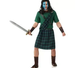 Costume da uomo scozzese coraggioso scuro