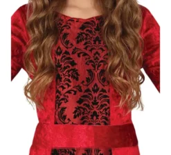 Costume da vampira con cappuccio rosso per bambina