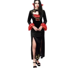 Costume da vampira con polsini rossi per donna