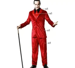 Costume da vampiro rosso elegante per uomo