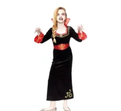 Costume da vampiro rosso e nero per bambina