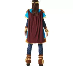 Costume da vichingo blu con mantello per donna