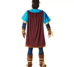 Costume da vichingo blu con mantello per uomo
