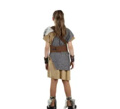 Costume da vichingo grigio per bambina