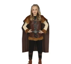 Costume da vichingo marrone per bambina