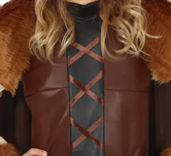 Costume da vichingo marrone per bambina