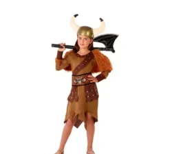Costume da vichingo marrone per bambina