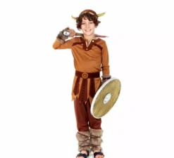 Costume da vichingo marrone per bambino