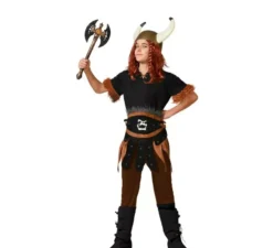 Costume da vichingo marrone scuro con cintura per bambino