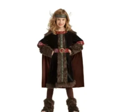 Costume da vichingo scuro per bambina