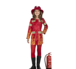 Costume da vigile del fuoco in fiamme per bambina