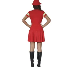 Costume da vigile del fuoco rosso per donna con bande rifrangenti
