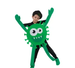 Costume da virus sorridente verde per bambini