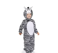 Costume da zebra con cappuccio con orecchie per neonato e bambino