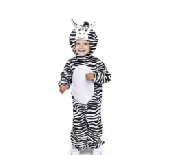 Costume da zebra con cappuccio con orecchie per neonato e bambino