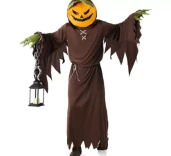 Costume da zucca malvagia dalla testa grossa per adulto