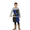 Costume del cavaliere medievale blu e nero per bambino
